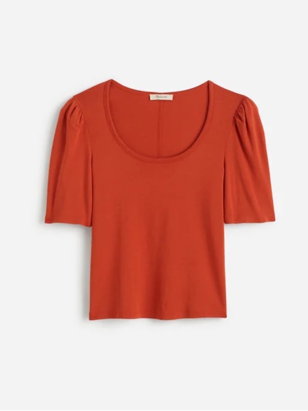 Madewell Puff-Sleeve Scoopneck Tee Rustic Flame